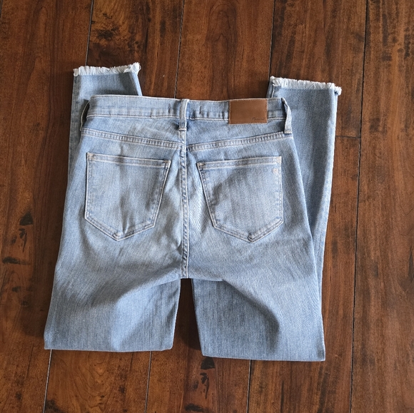 Madewell Jeans Women's Blue Denim 9" High-Rise Skinny Crop With Raw Hem Size 25 - Picture 7 of 16